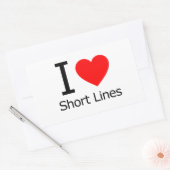 Sticker Rectangulaire J'Aime Les Courtes Lignes (Enveloppe)