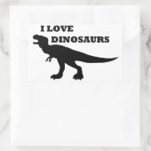 Sticker Rectangulaire J'Aime Les Dinosaures ! (Sac)