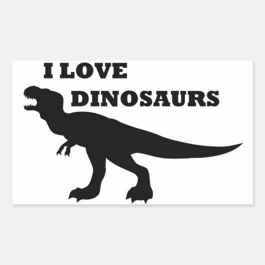 Sticker Rectangulaire J'Aime Les Dinosaures ! (Devant)