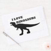 Sticker Rectangulaire J'Aime Les Dinosaures ! (Enveloppe)
