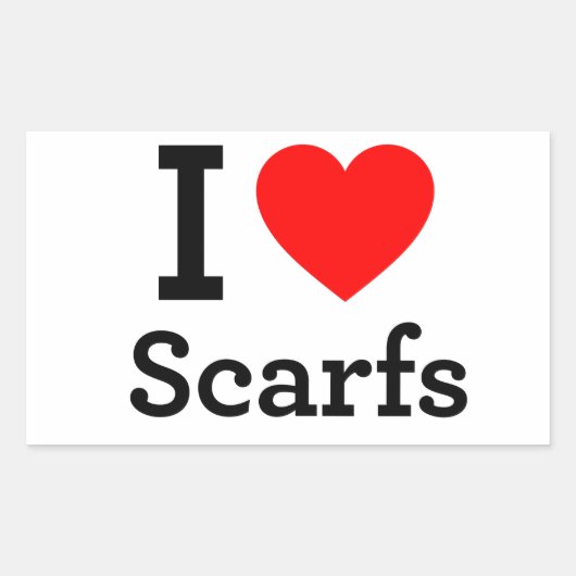 Sticker Rectangulaire J'aime les écharpes (Devant)