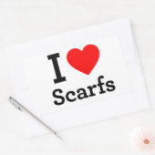 Sticker Rectangulaire J'aime les écharpes (Enveloppe)