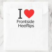 Sticker Rectangulaire J'Aime Les Heelflips De Face (Sac)
