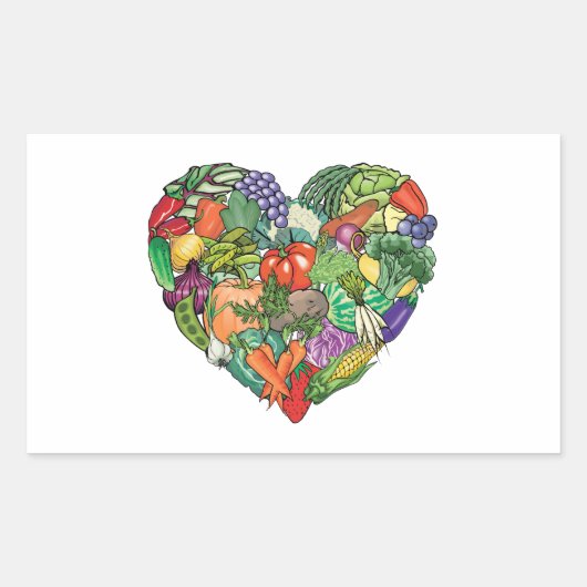Sticker Rectangulaire J'aime les Légumes (Devant)