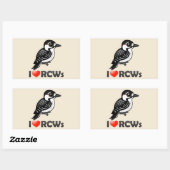 Sticker Rectangulaire J'Aime Les Pics Rouges (Feuille)