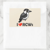 Sticker Rectangulaire J'Aime Les Pics Rouges (Sac)