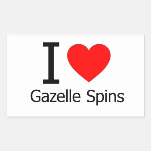 Sticker Rectangulaire J'aime les tours de Gazelle (Devant)