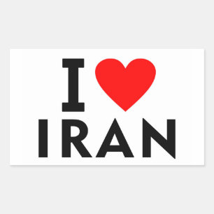 Sticker Rectangulaire J'aime l'Iran pays comme coeur voyage tourisme sym