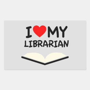 Sticker Rectangulaire J'aime ma bibliothécaire