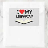 Sticker Rectangulaire J'aime ma bibliothécaire (Sac)