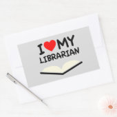 Sticker Rectangulaire J'aime ma bibliothécaire (Enveloppe)