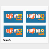 Sticker Rectangulaire J'aime ma coastie ! (Feuille)