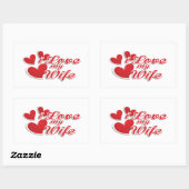Sticker Rectangulaire J'aime ma femme (Feuille)