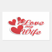 Sticker Rectangulaire J'aime ma femme (Devant)