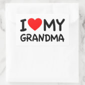 Sticker Rectangulaire J'aime ma grand-mère (Sac)