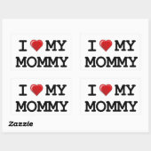 Sticker Rectangulaire J'Aime Ma Maman (Feuille)