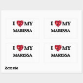 Sticker Rectangulaire J'aime ma Marissa (Feuille)