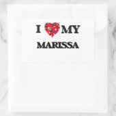 Sticker Rectangulaire J'aime ma Marissa (Sac)