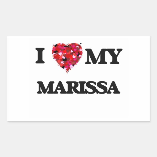 Sticker Rectangulaire J'aime ma Marissa (Devant)