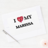Sticker Rectangulaire J'aime ma Marissa (Enveloppe)