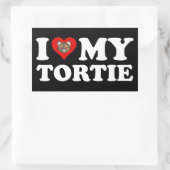 Sticker Rectangulaire J'Aime Ma Tortie (Sac)
