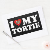 Sticker Rectangulaire J'Aime Ma Tortie (Enveloppe)