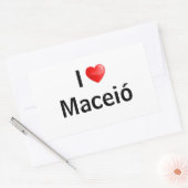 Sticker Rectangulaire J'aime Maceió (Enveloppe)