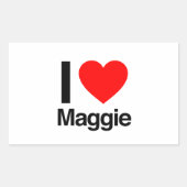 Sticker Rectangulaire j'aime maggie (Devant)