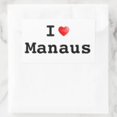 Sticker Rectangulaire J'aime Manaus (Sac)