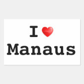 Sticker Rectangulaire J'aime Manaus (Devant)