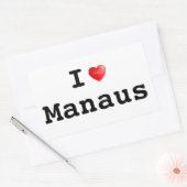 Sticker Rectangulaire J'aime Manaus (Enveloppe)