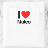 Sticker Rectangulaire j'aime mateo (Sac)