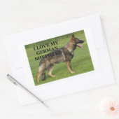Sticker Rectangulaire J'aime mon berger allemand de sable (Enveloppe)