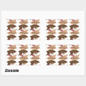 Sticker Rectangulaire J'aime mon café Retro Java (Feuille)