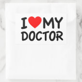 Sticker Rectangulaire J'aime mon docteur (Sac)