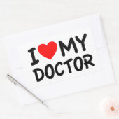 Sticker Rectangulaire J'aime mon docteur (Enveloppe)