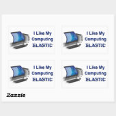 Sticker Rectangulaire J'aime mon informatique élastique (Feuille)