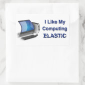Sticker Rectangulaire J'aime mon informatique élastique (Sac)