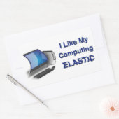 Sticker Rectangulaire J'aime mon informatique élastique (Enveloppe)