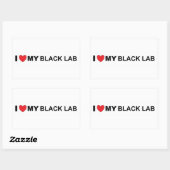 Sticker Rectangulaire J'aime mon labo noir (Feuille)
