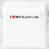 Sticker Rectangulaire J'aime mon labo noir (Sac)