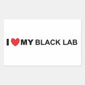 Sticker Rectangulaire J'aime mon labo noir (Devant)