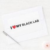 Sticker Rectangulaire J'aime mon labo noir (Enveloppe)