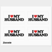 STICKER RECTANGULAIRE J'AIME MON MARI (Feuille)