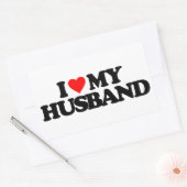 STICKER RECTANGULAIRE J'AIME MON MARI (Enveloppe)