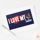 Sticker Rectangulaire J'Aime Mon Navigateur (Enveloppe)