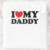 Sticker Rectangulaire J'Aime Mon Papa (Sac)