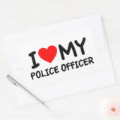 Sticker Rectangulaire J'aime mon policier (Enveloppe)