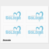 Sticker Rectangulaire J'aime mon soldat (Feuille)