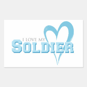 Sticker Rectangulaire J'aime mon soldat